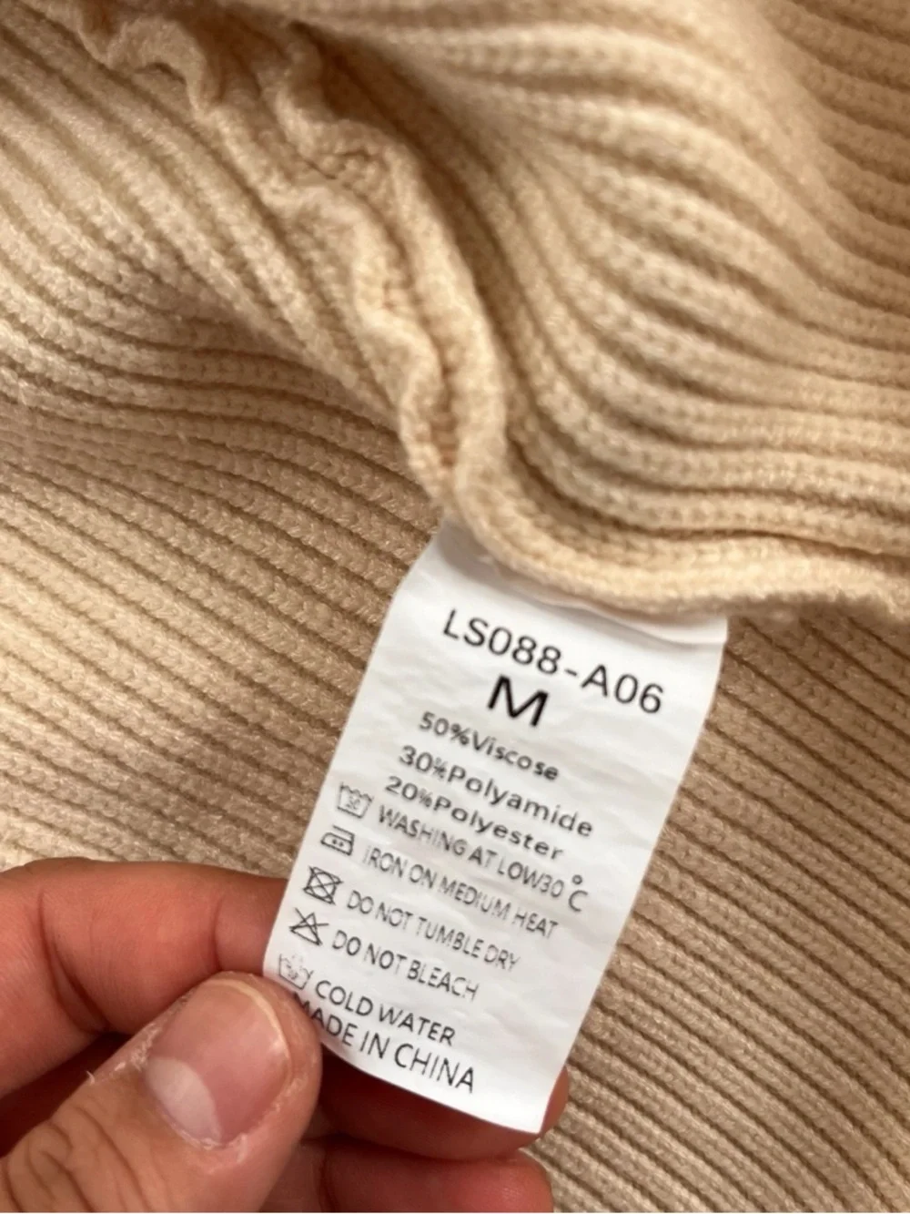 Lillusory Cream Ribbed Cardigan size M women